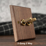 Maison Voltier Walnut Toggle Switch – Vintage Brass Wall Switch with USB Option | Luxury Retro Electrical Hardware