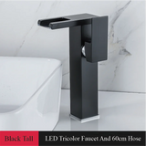 CascadeFlow LuxePlate Waterfall Bathroom Faucet – 2-Hole Single Handle Sink Mixer with Deck Plate & Supply Lines