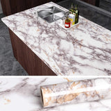 CarraraGlow Adhesive Marble Wrap – Waterproof PVC Surface Film | Luxury Peel & Stick Interior Covering