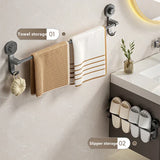 GripLine No-Drill Towel Rail – Matte Black Suction Bathroom & Kitchen Holder for Towels & Accessories