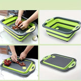 FlexiWash Foldable Multi-Purpose Basin – Portable Sink & Storage Tub | Cutting Board Function | Space-Saving Travel Design
