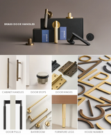 Château Noir Brass T-Bar Handles – French-Inspired Luxury Cabinet Hardware | Solid Brass Furniture Pulls
