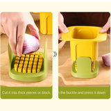 SliceForge Press Chopper – Multi-Blade Vegetable & Chip Cutter | Manual Kitchen Prep Tool