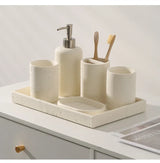 KaoriStone Wabi-Sabi Bathroom Accessories Set – Natural Stone Spa Collection | Minimalist Luxury Vanity Décor
