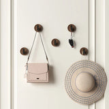 Noiréa Walnut Wall Hook – Drill-Free Wooden Coat & Key Hook | Modern Minimalist Home Organiser