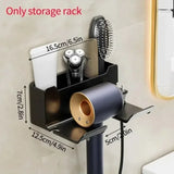 AeroNest No-Drill Hair Dryer Organiser – Dual-Layer Wall Storage Rack | Space-Saving Bathroom Styling Holder