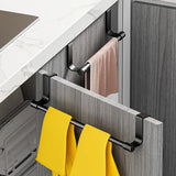 DoorNest Over-Cabinet Towel Rail – Stainless Steel Kitchen Hanging Rack | No-Drill Storage Organiser