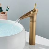 Beaumont Cascade Basin Mixer Tap – Antique Brass Waterfall Faucet | Vintage Single Lever Bathroom Tap