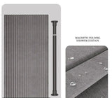 Velmora Magnetic Shower Curtain – Waterproof Linen-Effect Bathroom Curtain | Foldable Minimalist Shower Screen