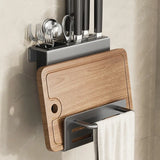 BladeNest Kitchen Organiser – Wall-Mounted Knife & Cutting Board Holder | Stainless Steel Storage Rack