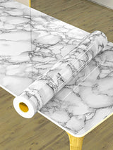 CarraraGlow Adhesive Marble Wrap – Waterproof PVC Surface Film | Luxury Peel & Stick Interior Covering