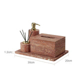 Aurello Red Travertine Bathroom Accessories Collection – Natural Stone Spa Luxury | Vintage Bathroom Décor