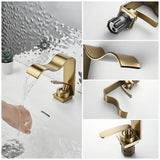 Aurelio Cascade Basin Mixer – Gold Waterfall Bathroom Faucet | Luxury Single Lever Sink Tap