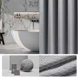 Veloura WaffleSpa Shower Curtain – Waterproof Textured Bathroom Curtain with Mold-Resistant Finish | Luxury Hotel-Style Bathroom Upgrade