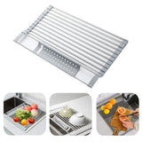DryNest Foldable Dish Rack – 304 Stainless Steel Kitchen Drying Organiser | Space-Saving Sink & Counter Rack