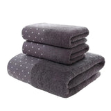 WinterLuxe Embroidered Cotton Towel Set – 3-Piece Jacquard Bathroom Collection | Soft Absorbent Luxury Towels