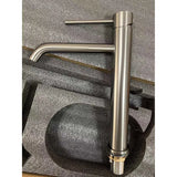LuxeRose Tall Brushed Rose Gold Basin Mixer Tap – Single-Handle Bathroom Faucet for Vessel Sinks | Modern Hot & Cold Deck-Mounted Design