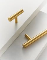 Aurevon Extended Brass T-Bar Handle – Luxury Long Cabinet Pull | Modern Furniture & Appliance Hardware