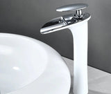 ArcticCascade Basin Mixer – White Waterfall Bathroom Faucet | Contemporary Single Lever Sink Tap