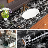 CarraraGlow Adhesive Marble Wrap – Waterproof PVC Surface Film | Luxury Peel & Stick Interior Covering