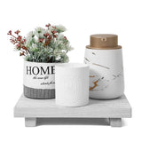 RustiTray Decorative Wooden Tray Stand – Rustic Farmhouse Organizer for Bathroom, Kitchen & Vanity