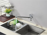 AurumFlex Wall Kitchen Tap – Brushed Gold Swivel Faucet | Premium Space-Saving Cold Water Mixer