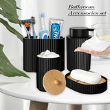 Obsidienne Matte Black Bathroom Set – Modern Vanity Accessories Collection | Luxury Minimalist Bathroom Décor