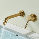 Auricelle Wall Basin Mixer Tap – Brushed Gold Concealed Bathroom Faucet | 360° Swivel Spout & Modern Brass Design