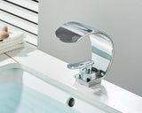 CascadeLine Waterfall Basin Mixer – Luxury Brass Bathroom Faucet | Modern Single Lever Sink Tap