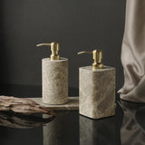 Valdore Emperador Marble Bathroom Accessories Set – 7-Piece Natural Stone Luxury Collection | Spa-Inspired Bathroom Décor