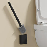 NoirFlow Compact Toilet Brush Set – Matte Black Bathroom Cleaner & Hygienic Holder | Modern Space-Saving Design