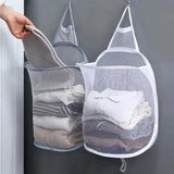 Eloria FlexiStore Foldable Hanging Laundry Basket – Breathable Cotton Mesh Clothes Organiser | Space-Saving Door & Wall-Mounted Laundry Storage Bag