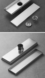 FlowCore Square Shower Drain – Brushed 304 Stainless Steel Floor Waste | Anti-Odour Bathroom Drain Cover