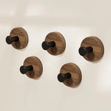 Nordale Walnut Wall Hook – Solid Wood Coat & Accessory Hanger | Minimalist Scandinavian Storage