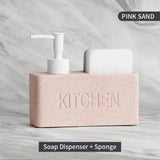 CleanLuxe Kitchen Soap Station – 2-in-1 Soap Dispenser & Sponge Organiser | Modern Sink Countertop Storage