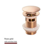 Vellora Brass Click-Clack Basin Waste – Solid Brass Pop-Up Sink Drain | Universal Bathroom Plug with Overflow Option