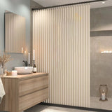 Velmora Magnetic Shower Curtain – Waterproof Linen-Effect Bathroom Curtain | Foldable Minimalist Shower Screen