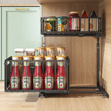FlexCore Under-Sink Storage System – 2-Tier Pull-Out Cabinet Organiser | Adjustable Carbon Steel Sliding Rack