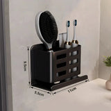 AeroSlim Bathroom Storage Shelf – Drill-Free Aluminium Organiser | Toothbrush & Razor Wall Holder