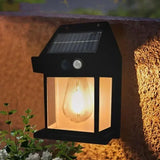 SolarGlow Motion Sensor Wall Light – IP65 Waterproof Solar Garden Lamp | 3 Lighting Modes | Decorative Tungsten Filament LED