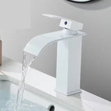 GoldenVista Waterfall Bathroom Faucet – Brushed Gold Basin Mixer Tap | Single Handle Sink Faucet | Modern Deck-Mounted Vanity Faucet