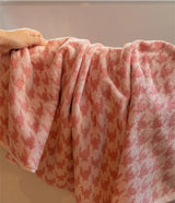 Maison Échelon Houndstooth Cotton Face Towel – Luxury Jacquard Hand Towel | Soft Vintage Bathroom Linen