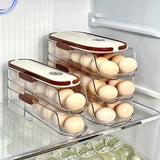 FreshRoll Automatic Egg Organizer – Multi-Tier Rolling Egg Holder | Stackable Refrigerator Egg Storage | Space-Saving Egg Dispenser for Kitchen