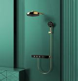 Aurelius ThermoSpa Shower System – Concealed Rainfall Thermostatic Shower Set | Luxury Gold Bathroom Upgrade