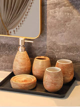 Hanaéri Ceramic Bathroom Accessories Set – Japanese-Inspired Luxury Vanity Collection | Vintage Spa Bathroom Décor