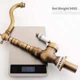 Beaumont Vintage Brass Wall Mixer Tap – Swivel Kitchen & Bathroom Faucet | Solid Brass Hot & Cold Control