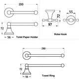CopperVale Vintage Bathroom Hardware Set – Antique Brass Wall-Mounted 3-Piece Bathroom Accessory Collection