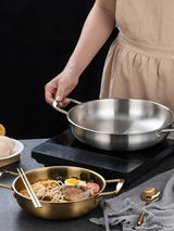 CasaFlame Stainless Steel Paella Pan – Multi-Purpose Sauce & Seafood Cooking Pan | Durable Kitchen Cookware