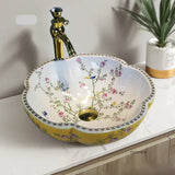 Artevia Hand-Painted Vessel Basin – Artistic Ceramic Countertop Sink | Luxury Designer Bathroom Statement