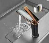 Veloura Luxe Basin Mixer Tap – Contemporary Brass Bathroom Faucet | Premium Hot & Cold Single Lever Design